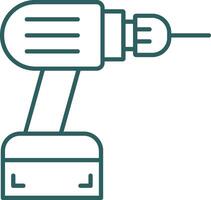 elétrico broca linha gradiente volta canto ícone vetor