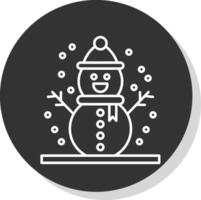 boneco de neve linha cinzento círculo ícone vetor