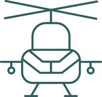 militares helicóptero linha gradiente volta canto ícone vetor