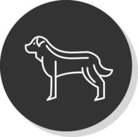 cachorro linha cinzento círculo ícone vetor