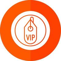 vip glifo vermelho círculo ícone vetor