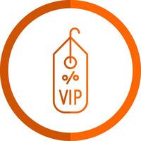 vip linha laranja círculo ícone vetor