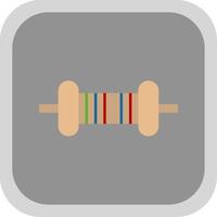 resistor plano volta canto ícone vetor