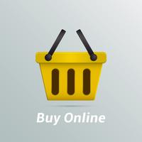Cesta de compras comprar agora on-line vetor