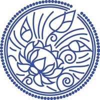 Rangoli tradicional e cultural indiano, alpona, kolam ou arte vetorial de paisley. arte de bengala na índia. para impressão têxtil, logotipo, papel de parede vetor