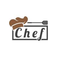 chefe de cozinha logotipo chefe de cozinha chapéu cozinhando e refeições logotipo Vektor Projeto vetor