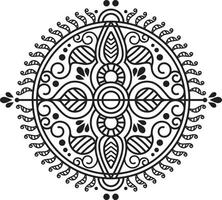 Rangoli tradicional e cultural indiano, alpona, kolam ou arte vetorial de paisley. arte de bengala na índia. para impressão têxtil, logotipo, papel de parede vetor