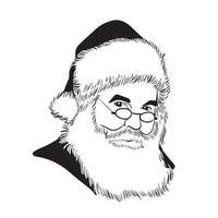 ilustração vetorial santaclaus arte preto e branco potrait vetor