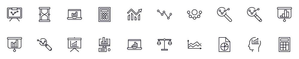 conjunto do símbolos do o negócio e análise. editável AVC. simples esboço sinais este perfeito para bandeiras, infográficos, rede sites vetor