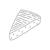 mão desenhado crianças desenhando desenho animado ilustração brie queijo ícone isolado em branco vetor