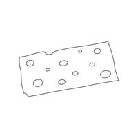 mão desenhado crianças desenhando desenho animado ilustração fatiado queijo ícone isolado em branco vetor