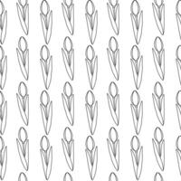 contorno desenhado tulipas broto desatado padronizar. abstrato fundo textura para papel de parede ou rede, bandeira vetor