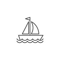 barco a vela ícone dentro plano estilo. navio ilustração em isolado fundo. transporte placa o negócio conceito. vetor