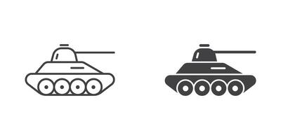 tanque ícone dentro plano estilo. Panzer veículo ilustração em isolado fundo. transporte placa o negócio conceito. vetor