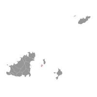 Jethou mapa, parte do a bailiwick do guernsey. ilustração. vetor