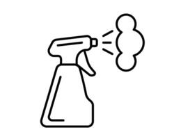 limpar \ limpo ícone do fluido spray dentro limpeza garrafa aerossol. placa ferramenta para água gás bocal, desinfecção, higiene respingar. vetor