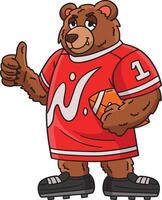 americano futebol Urso mascote desenho animado clipart vetor