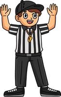 americano futebol juiz desenho animado clipart vetor