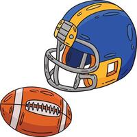 americano futebol e capacete desenho animado clipart vetor