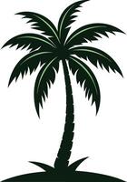 silhueta de palmeira em fundo branco vetor