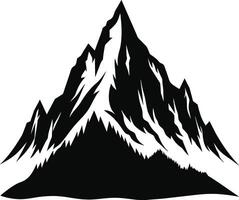 montanha silhueta Preto e branco Projeto vetor