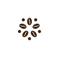 logotipo do café, conceito moderno. ícone do grão de café. modelo de logotipo abstrato de bebida energética. emblema de vetor isolado em fundo branco.