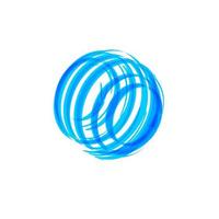 forma de círculo abstrato azul, conceito do logotipo. modelo de ícone de rede global. emblema redondo azul sobre fundo branco, ilustração isolada do vetor. vetor