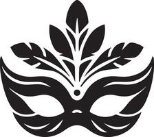 mínimo carnaval mascarar ícone silhueta, branco fundo, preencher com Preto vetor