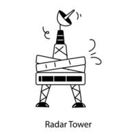 na moda radar torre vetor