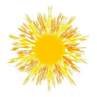 sol escaldante com vários raios, isolados em background branco, ilustração vetorial— Vetor por yupiramos