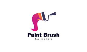 escova e pintura com cheio cor com minimalista Projeto estilo logotipo vetor