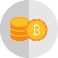 bitcoin plano escala ícone vetor