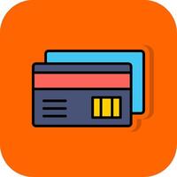 crédito cartão Forma de pagamento preenchidas laranja fundo ícone vetor