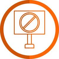proibido placa linha laranja círculo ícone vetor
