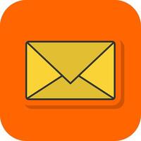 o email preenchidas laranja fundo ícone vetor