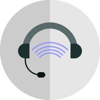 fones de ouvido plano escala ícone vetor