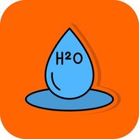 h2o preenchidas laranja fundo ícone vetor