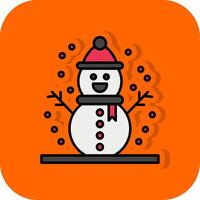 boneco de neve preenchidas laranja fundo ícone vetor