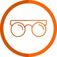 vintage óculos linha laranja círculo ícone vetor