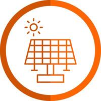 solar painel linha laranja círculo ícone vetor