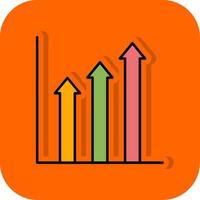 tendência preenchidas laranja fundo ícone vetor