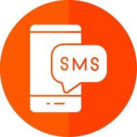 SMS glifo vermelho círculo ícone vetor