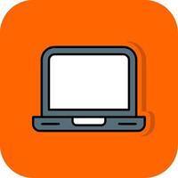 computador portátil preenchidas laranja fundo ícone vetor