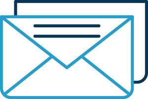 o email linha azul dois cor ícone vetor