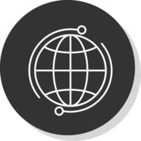 global linha cinzento círculo ícone vetor