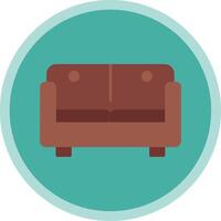 sofá cama plano multi círculo ícone vetor