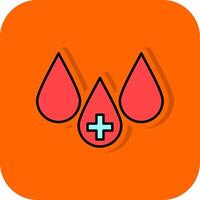 sangue preenchidas laranja fundo ícone vetor