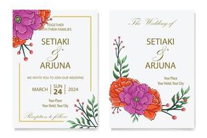 decorativo floral folhagem enfeite para Casamento convite vetor