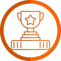 troféu linha laranja círculo ícone vetor