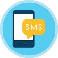 SMS plano multi círculo ícone vetor